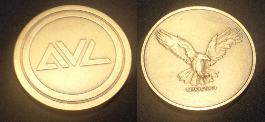 AVL coin from NAVA event 1979